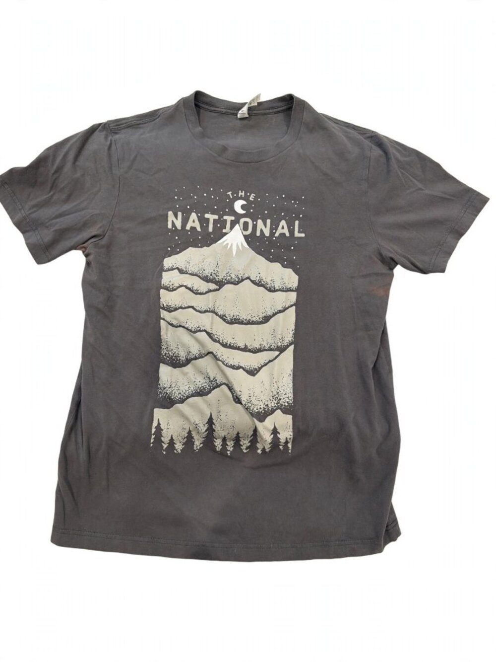 The National Band TShirt Mens Large Gray Mountain Graphic Tee